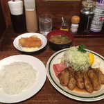 かつれつ四谷たけだ - カキバター焼定食 1,500円（税込）