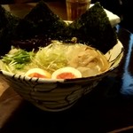 【2018.12.8(土)】焼きあご塩(並盛・150g)850円＋海老ワンタン200円＋焼き海苔と味玉150円