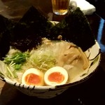 いち井 - 【2018.12.8(土)】焼きあご塩(並盛・150g)850円＋海老ワンタン200円＋焼き海苔と味玉150円