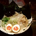 いち井 - 【2018.12.8(土)】焼きあご塩(並盛・150g)850円＋海老ワンタン200円＋焼き海苔と味玉150円