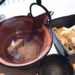 天ぷら 和牛すき焼専門 もりした - セットの汁物とサラダ