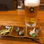 グレース浜すし居酒屋はま - 生ビールとお通し
