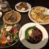 北海道イタリアン居酒屋 エゾバルバンバン - 料理写真:14種の野菜とスーパーフードのパワーサラダ、エゾ鹿肉のローストハスカップソース、アボガドとサーモンと日高産クリームチーズのピッツァ 、ラムチョップ、北海道ザンギ