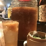 深夜酒場 とさか - 季節の極みサワー（紅玉・林檎）500円。