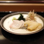 鮨みなと - 鮃・ツブ貝刺身