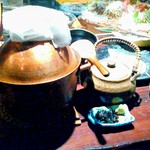 塩引き鮭とイクラの釜戸炊き銅鍋御飯