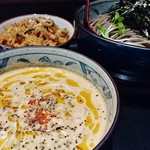 つけ蕎麦 ボンサイ - ごまだれ鶏つけ蕎麦・特+味玉+炊き込みごはん