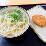 手打ちうどん ひさ枝 - かけうどんとコロッケ