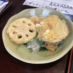 ふじや - やさい天婦ら （おまかせ３品） 280円