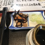 ふじや - ひじき、干し梅、薬味ネギ、わさび