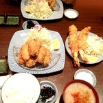 とんかつ檍 - カキフライ定食＆エビフライ単品