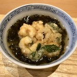 天ぷら たけうち - 白海老の天茶3