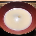 御料理 光安 - 蕎麦がきの白味噌仕立て。とにかく旨すぎて絶品です。