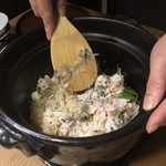 御料理 光安 - 奥様に混ぜ込んで頂く。とても手をつける勇気はない。