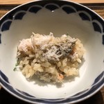 御料理 光安 - 綺麗に混ぜ込んだ蟹飯。旨すぎる。