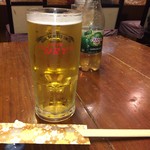 山活 - 誰も飲まねぇよ…
カッキーン！カンパチ！
一人小さく呟いてみる…
けどもよ、ひと口飲んで新鮮とわかるビールだった