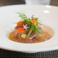 サラマンジェ ド ヨシノ - 佐島産カツオ 　野菜コンソメのジェリー　