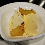 旬彩 - デザートのアイスクリーム＆林檎のコンポート