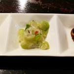 旬彩 - カルパッチョ、青ザーサイ、薫製ハム