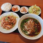 千代 - 油淋鶏＋台湾ラーメン（780円）2018年12月