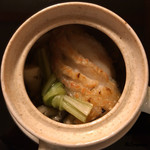 御料理 寺沢 - 銀茸と喜知次の土瓶蒸し