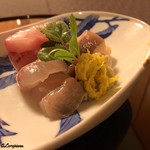 御料理 寺沢 - 鰤の腹須､鮃､同縁側､北寄貝