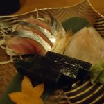 更科丸屋 - 造り（真鯛昆布〆、秋刀魚造り）