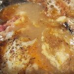 ふれんちラぁ麺ガスパール - ふれんちらぁ麺　ガスパール　オニオンスープらあめん　つけダレ超アップ