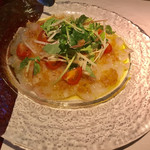 sidedoor hisio  - 鮮魚のカルパッチョ　柚子胡椒ヴィネグレットソース