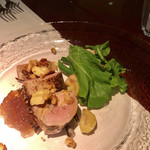 sidedoor hisio  - ポルチーニとフォアグラを詰めたウズラのガランティーヌ　くるみのヴィネグレットソース