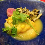FRENCH JAPONEZE Maruyama - ランチ：お魚セット（鰈のソテー マッシュポテトのせ  コーン風味のソース）