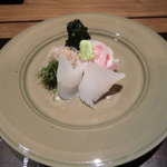 神楽坂 石かわ - 造り　鯛　煽りいか