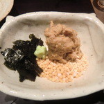 神楽坂 石かわ - 鯛の身　海苔　あられ