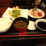 十一 - 海老天ぷらと刺身定食