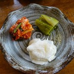 蕎麦処 若佐 - お漬物も来ます