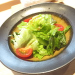 鮨処とうげ - １日８食限定・店主のこだわりランチ　１８００円（税込）のサラダのアップ【２０１８年１２月】