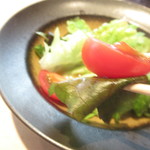 鮨処とうげ - １日８食限定・店主のこだわりランチ　１８００円（税込）のサラダのアップ【２０１８年１２月】