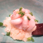 鮨処とうげ - １日８食限定・店主のこだわりランチ　１８００円（税込）の寿司屋の真だちのリゾットのアップ【２０１８年１２月】