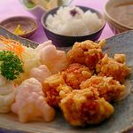 和食 めん処 誉旨 - 特製からあげ定食（半そば付き）