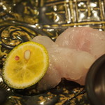 鮨処　喜楽 - お造り（平目、赤ハタ）