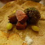 日本料理 晴山 - 鴨肉の炙り、つくね