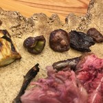 柚木元 - コガモのモツ一式（ハツ、肝、ポンポチ、砂肝）