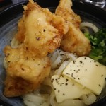 手打ちうどん 大蔵 - かしわ天バター