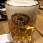 串家キッチン 晴吉 - 生ビール(^^)グラスがかわいい(^^)