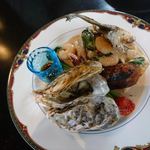 ステーキ・洋食のTANTO屋 - スズキのポワレ(牡蠣付き）　2018.12