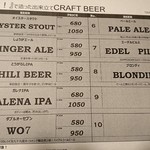 中野ビール工房 - ビールメニュー