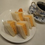 珈琲 冨士男 - プチサンドイッチセット（エッグ）@670