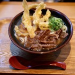 釜喜利うどん - 特上肉+ごぼ天