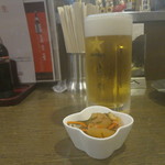 居酒屋　かみがしま - ビール367円+お通し155円(2018年12月)