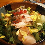 うなぎ屋酒坊・画荘 越後屋 - おまかせサラダ　全景　ドレッシングが美味